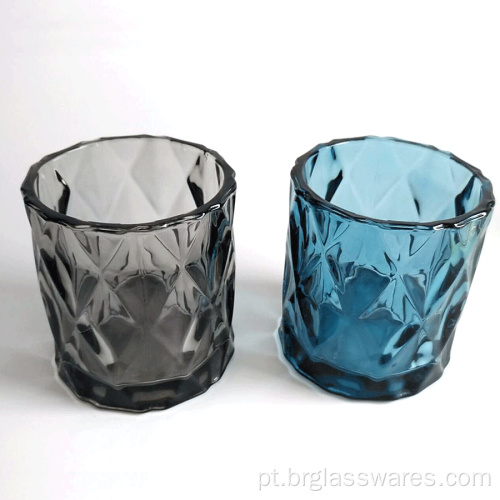 Jarra de vidro com vela de diamante para fabricação de velas